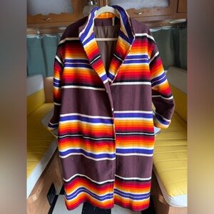 Vintage Colorful Southwestern Striped Coat